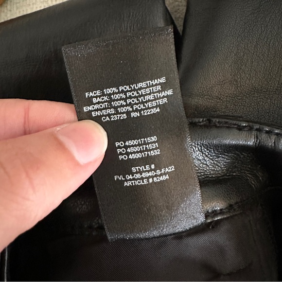 Wilfred Aritzia Melina Faux Leather Pant Black 00 - Picture 5 of 6